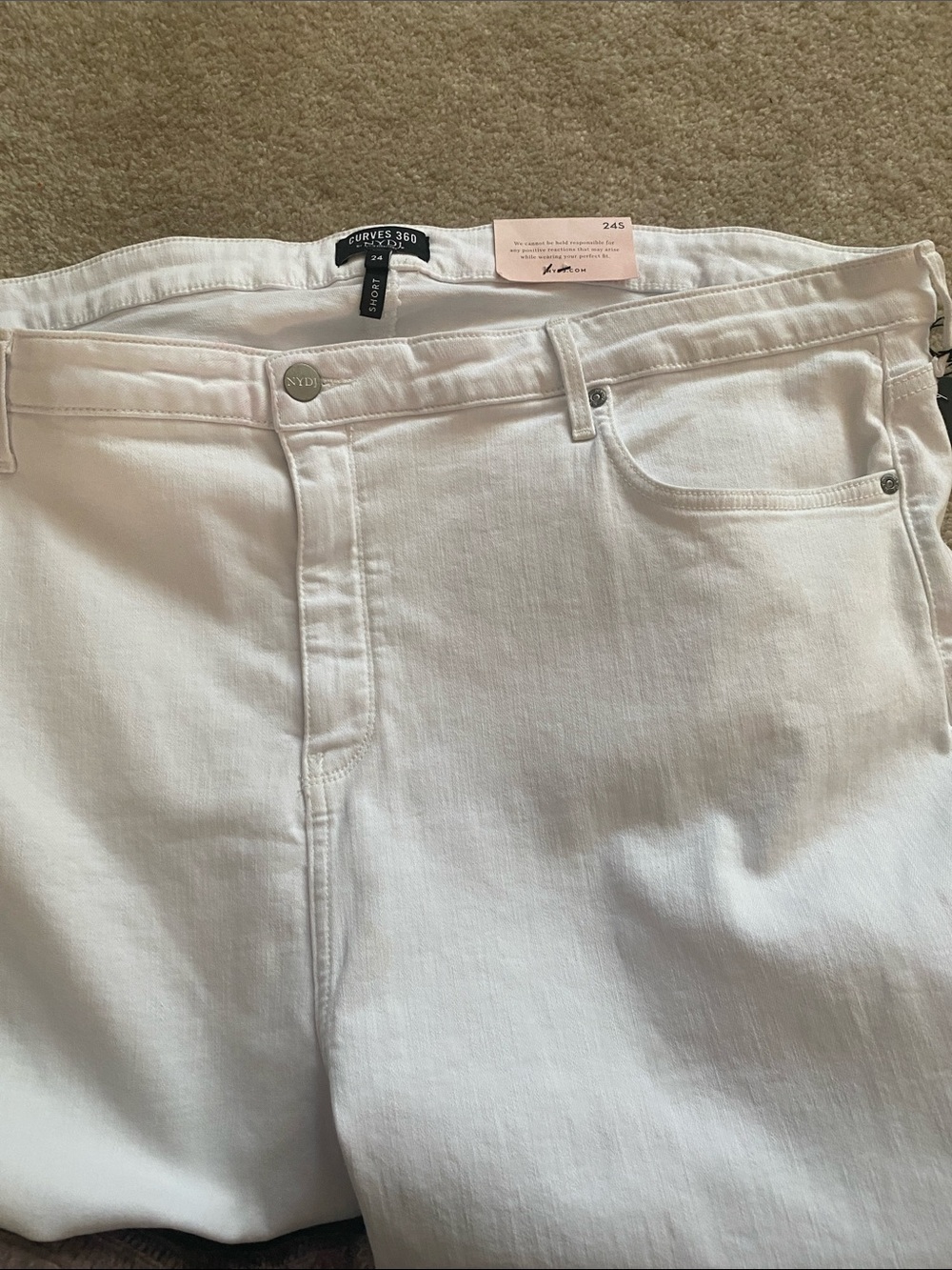 Curves 360 by NYDJ size 24 SHORT white ankle pants - Picture 7 of 8